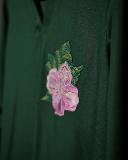 Green Floral Motif Embroidered 2PC Stitched Shirt & Trousers - JB036
