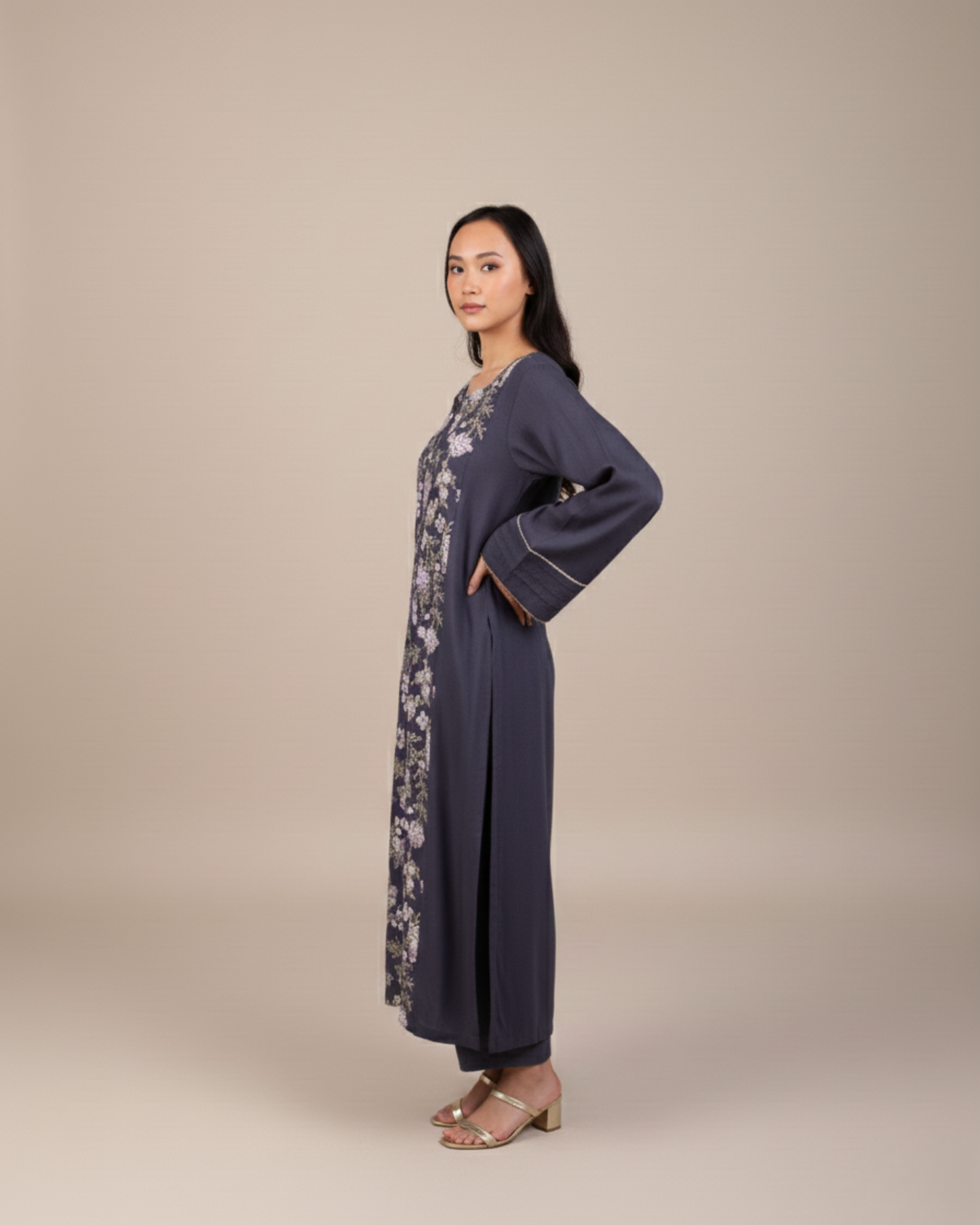 Blue Heavy Embroidered 2PC Stitched Shirt & Trousers - JB035