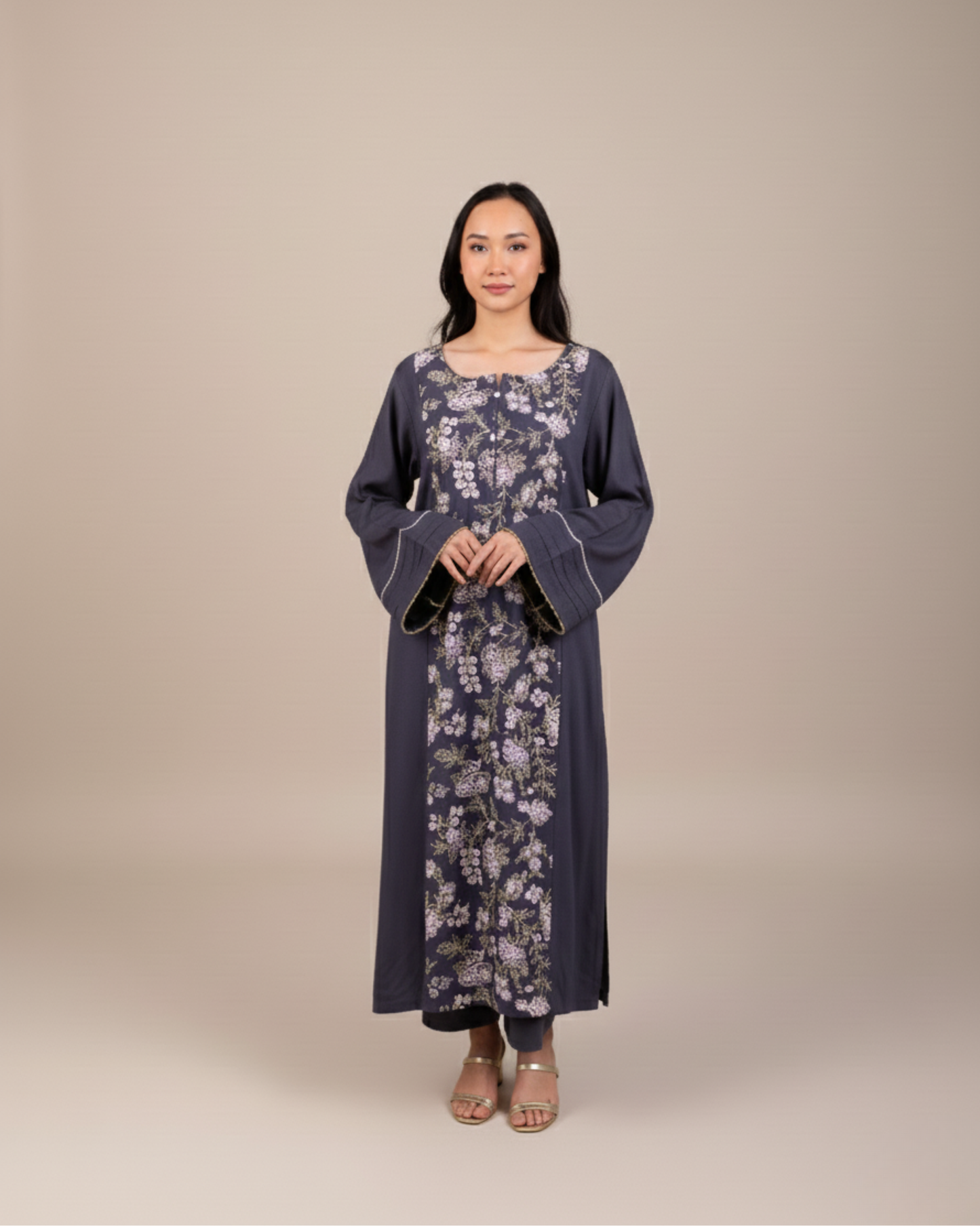Blue Heavy Embroidered 2PC Stitched Shirt & Trousers - JB035