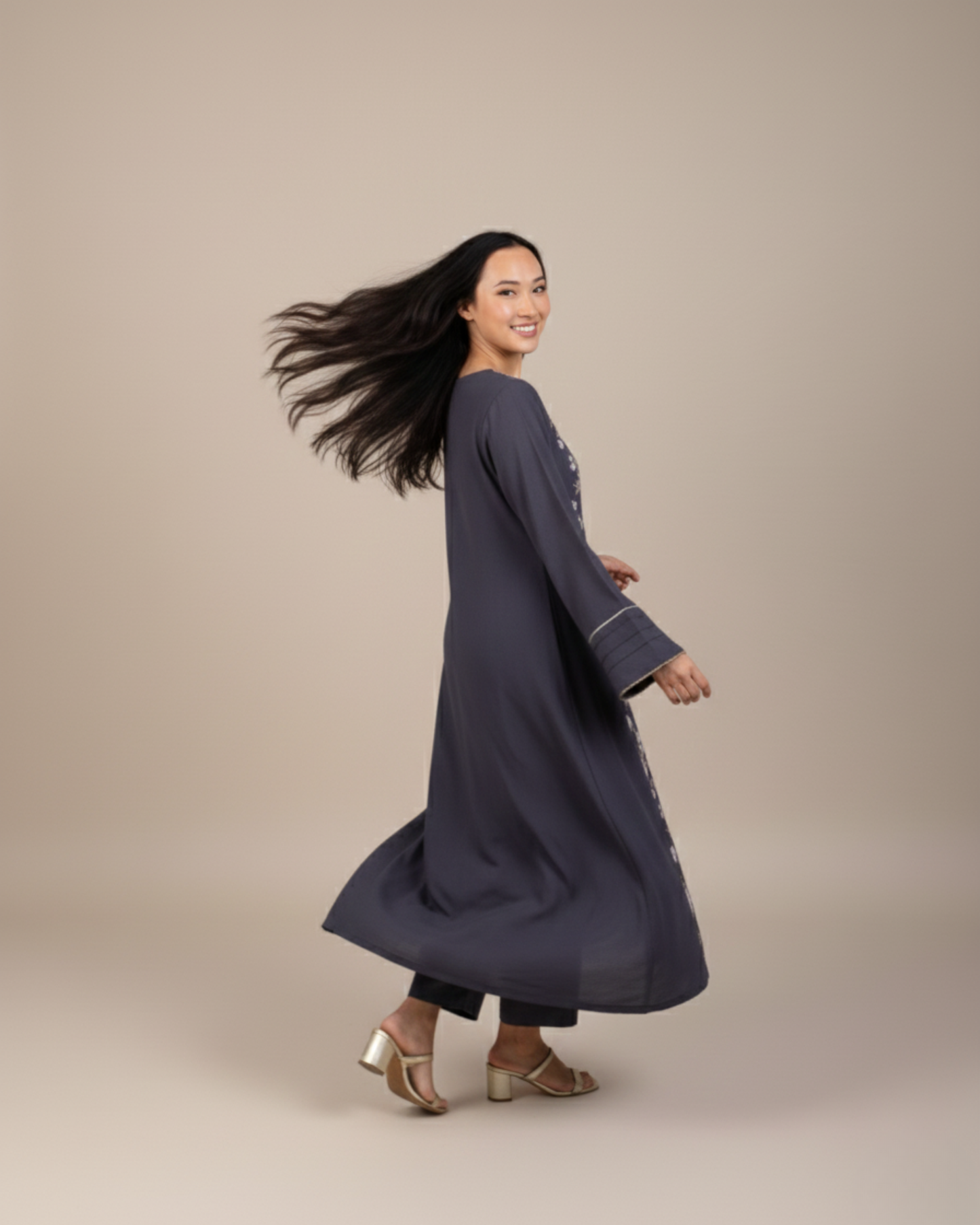 Blue Heavy Embroidered 2PC Stitched Shirt & Trousers - JB035