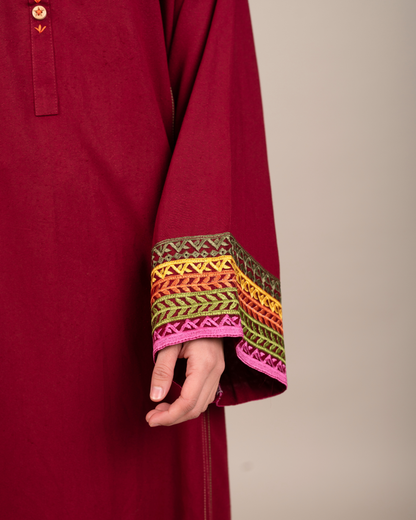 Maroon Embroidered 2PC Stitched Shirt & Trousers - JB038