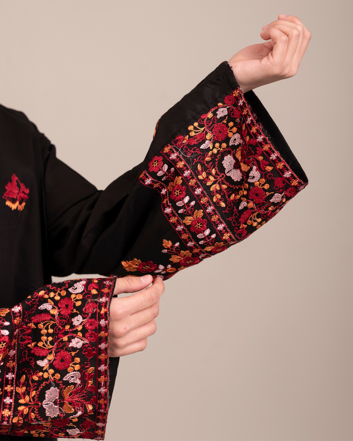 Black Multi Embroidered 2PC Stitched Shirt & Trousers - JB040