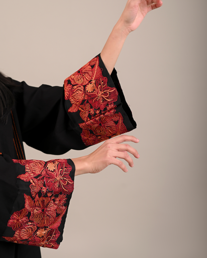 Black Embroidered 2PC Stitched Shirt & Trousers - JB037
