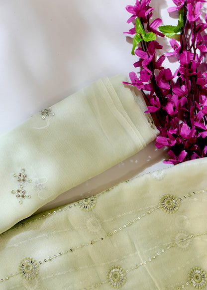 Mint 3PC Unstitched Chiffon - JB031