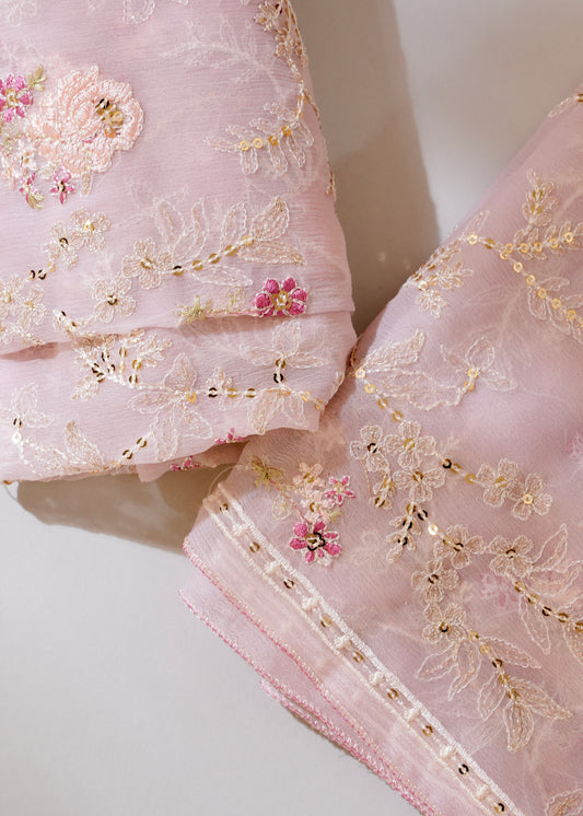 Blush 3PC Unstitched Chiffon - JB029