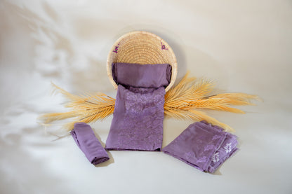 Purple 3PC Unstitched Chiffon - JB028