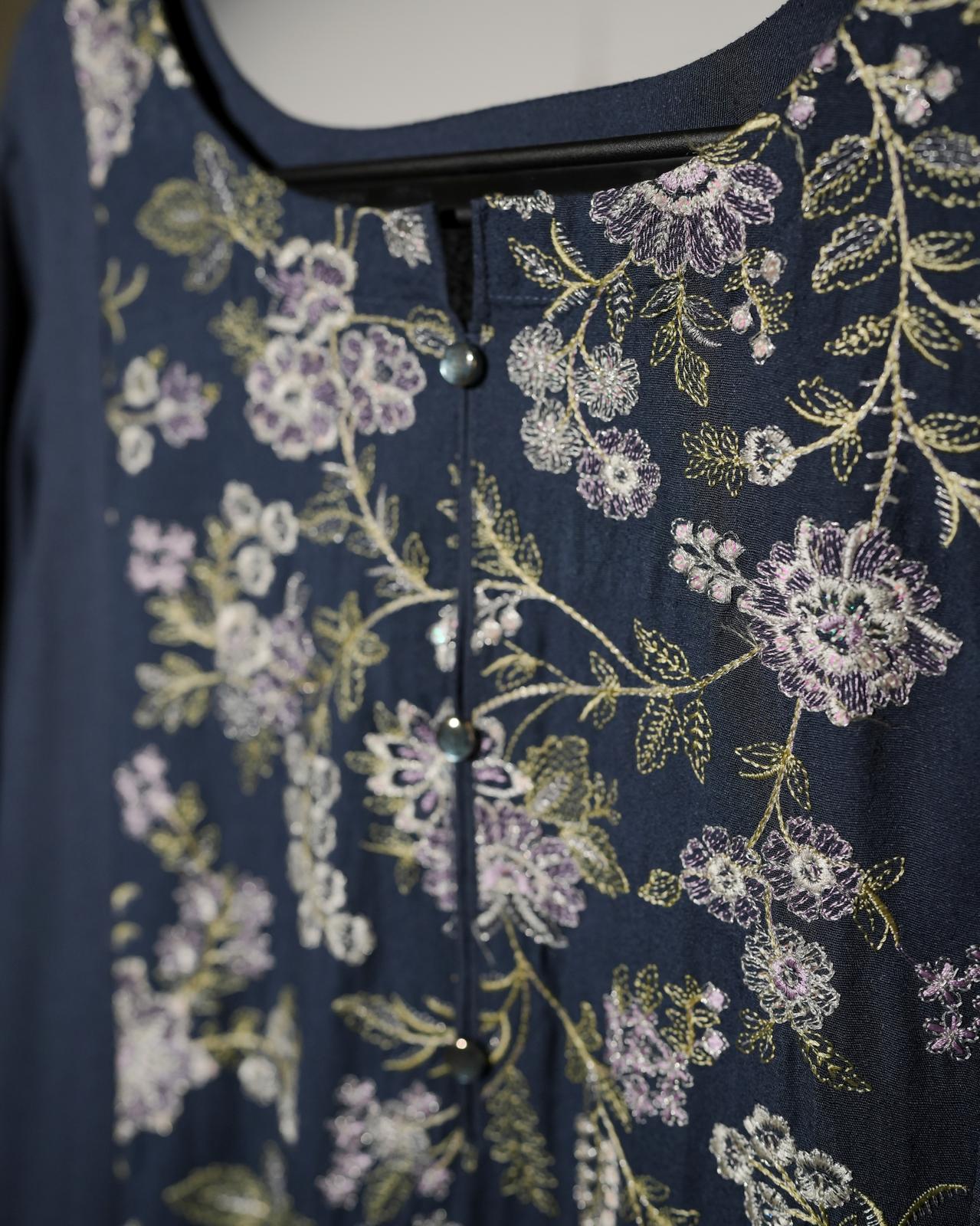 Blue Heavy Embroidered 2PC Stitched Shirt & Trousers - JB035