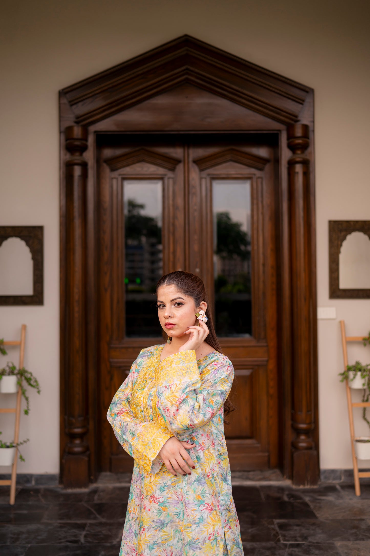 Stitched Embroidered Straight Shirt + Culottes