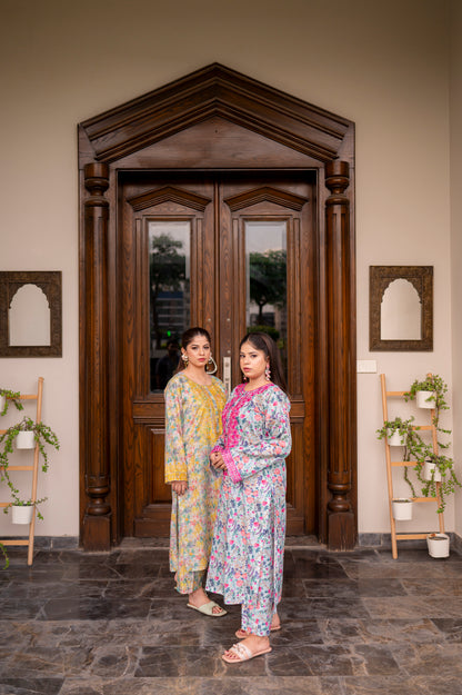 Stitched Embroidered Straight Shirt + Culottes