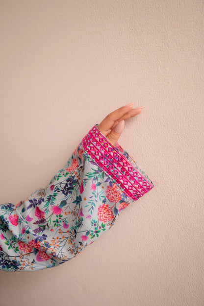 Stitched Embroidered Straight Shirt + Culottes