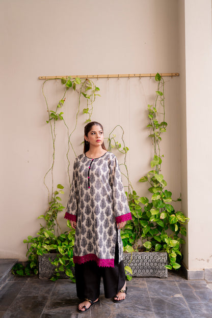Stitched Print Straight Shirt + Farshi Shalwar