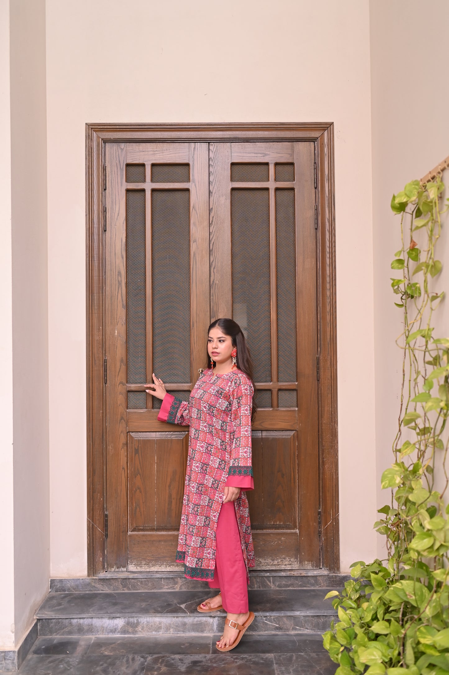Stitched Printed Straight Shirt + Culottes