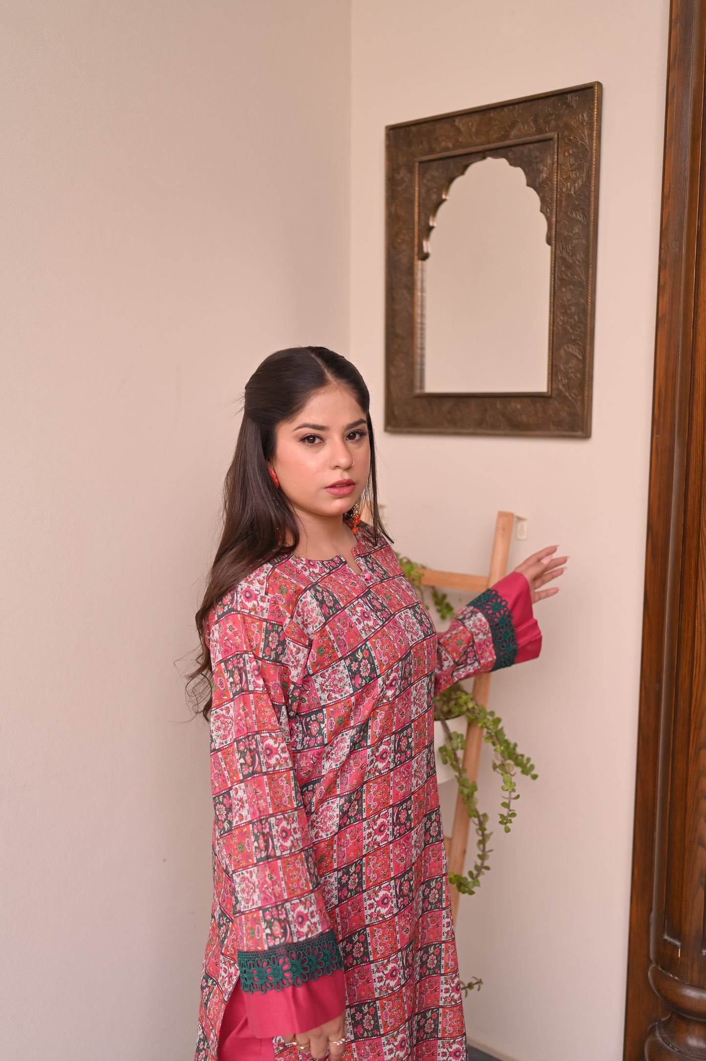 Stitched Printed Straight Shirt + Culottes