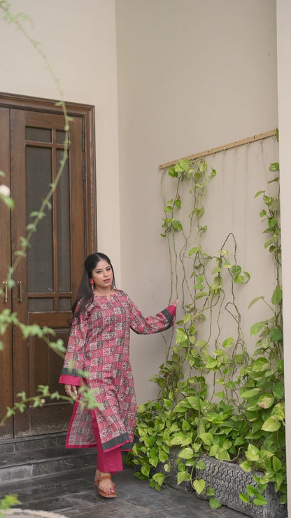 Stitched Printed Straight Shirt + Culottes